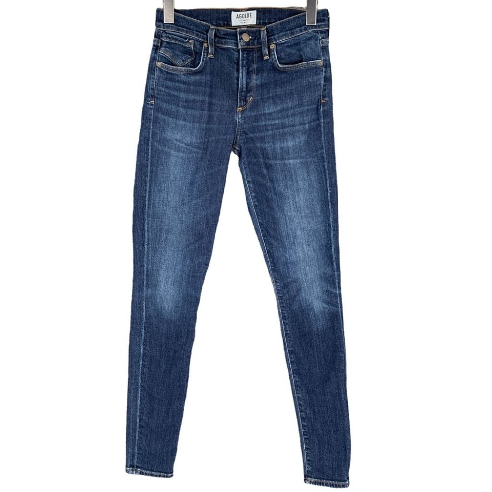 Agolde Women’s Skinny Jeans in Dark Blue Wash